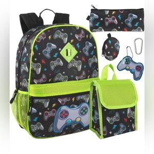 Trail maker Boys 6 in 1 School Backpack Set w/Lunch Box Pencil Case n more